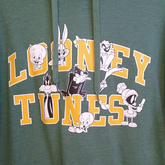 New Looney Tunes Green Hoodie Size L - Picture 3 of 10
